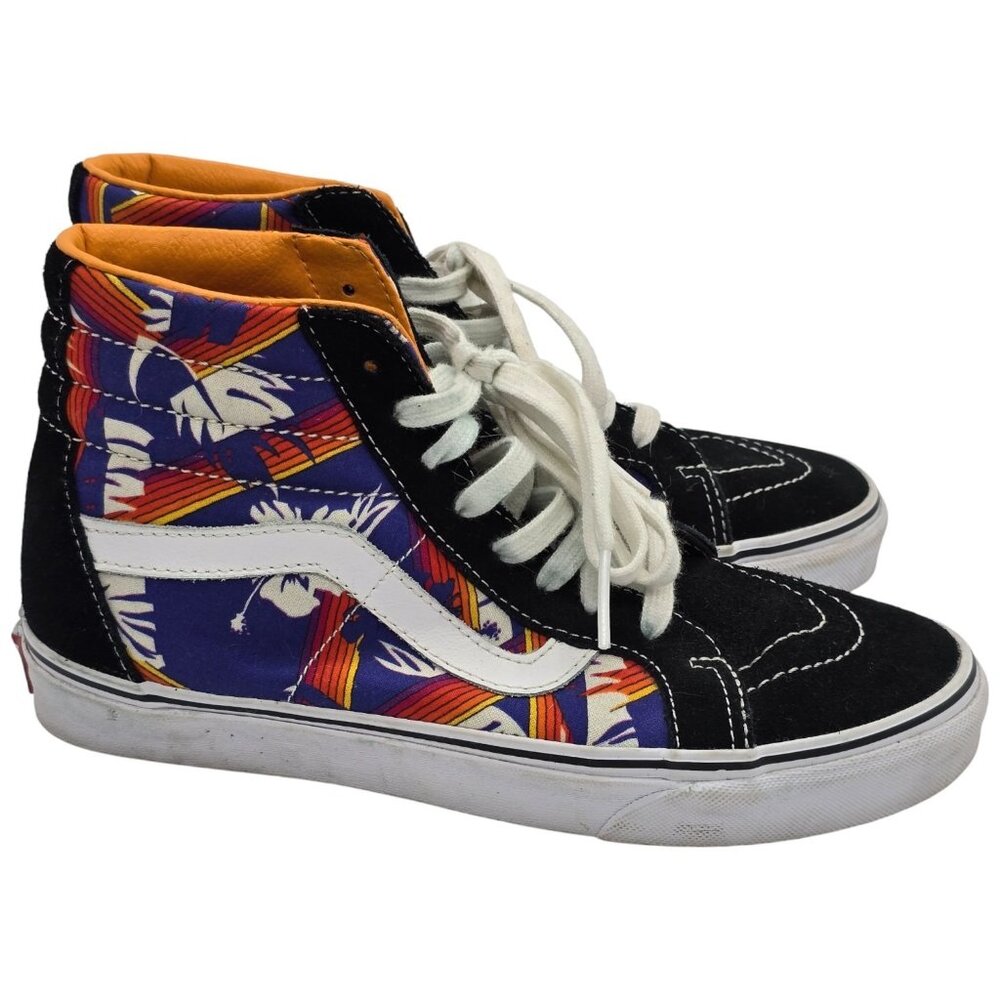 Vans Sk8-Hi Tropical Print Black Suede High Top Sneakers Men’s 7 / Women’s 8.5 - Picture 6 of 11